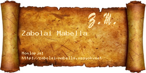 Zabolai Mabella névjegykártya